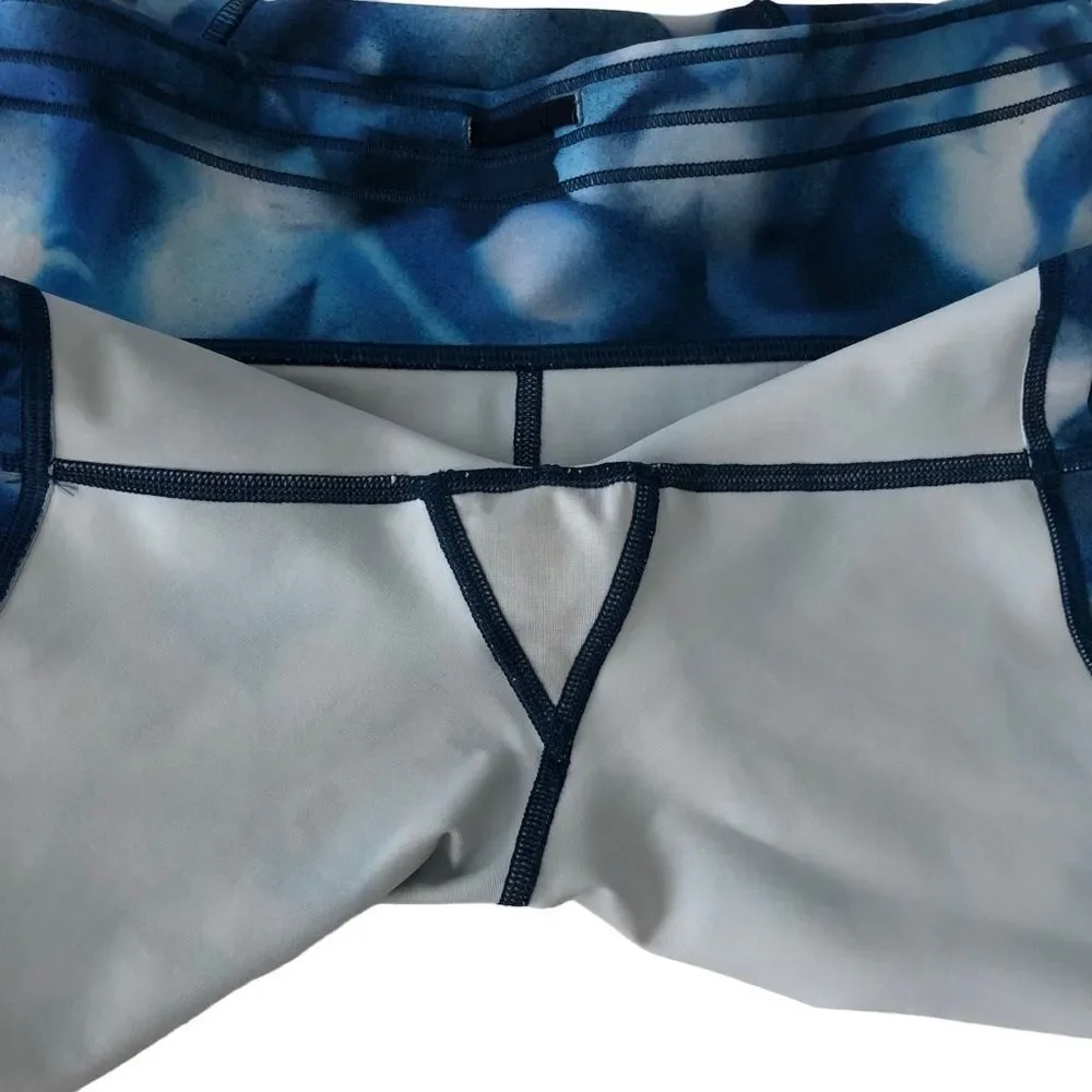 Lululemon Train Times Short 6” Inseam Mini Blush Blossom Alpine White Blue Sz 8